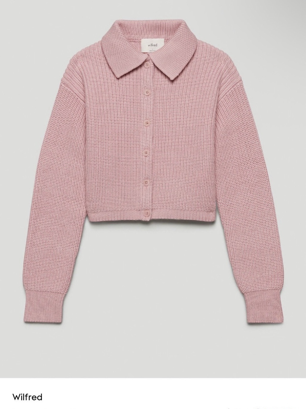Wilfred Nextdoor Sweater Cropped Cardigan Pink Size Medium